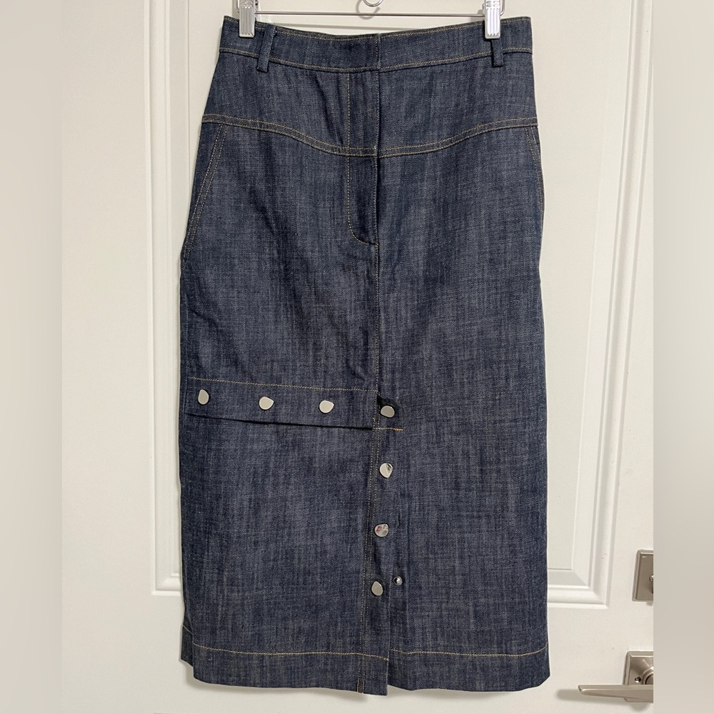 NWT - Tibi Women’s Jamie Straight Long Denim Skirt - Size 2